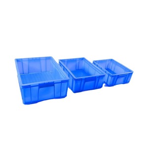 Plastic Turnover Box Large Blue Stackable <b>Crates</b> For Workshop Logistics Storage - Product Image 4