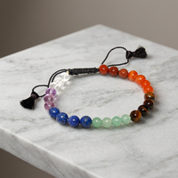 Pulsera de Ágata Clásica Aashim con 7 Chakras, Diseño Circular con Forma/Nuevo Patrón, Brazaletes de Moda Elegantes y con Estilo
