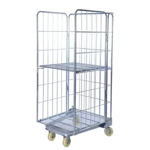 High Quality Steel Nestable Cage Trolley Warehouse Steel Nestable Cage roll container