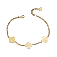 Bracelet de mode en acier inoxydable avec breloque Sabr Shukr Tawakkul Clover, style musulman arabe islamique, pour l'Aïd, vente en gros pour femmes et hommes 2026
