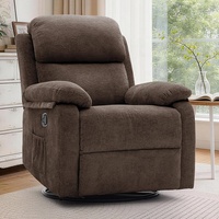 Meilleur fauteuil inclinable à bascule en tissu chenille noir pour salon, fauteuil de relaxation massant pour tout espace