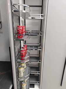 Kitchen Cabinet Pull Out MDF Pantry <strong>Units</strong> Larder <strong>Unit</strong> <strong>Storage</strong> Organizer Iron Chrome Plated Soft Closing Drawer <strong>Basket</strong> - Product Image 3