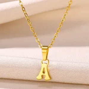 Zooying Stainless Steel Necklace English Letter Pendant Necklace Korean Edition Unique Design Couple Collar Chain