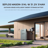 Batterie au lithium 16 kWh 17 kW 51,2 V 300 Ah 314 Ah 16S Seplos BMS 30 kWh 50 kWh LiFePO4 pour stockage d'énergie domestique, durée de vie 10 ans