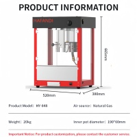 Machine à Popcorn Commerciale à Gaz en Acier Inoxydable, Machine à Popcorn de Comptoir à Gaz pour Cinéma, Snack-bar et Concession
