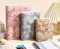 Carnet à anneaux A5 A6 A7 en cuir PU avec couverture imprimée florale, rechargeable, pour planificateur budgétaire et journal, vente en gros