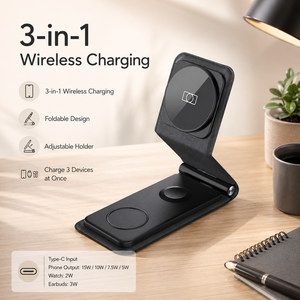 Cargador Inalámbrico Magnético Plegable <span class=keywords><strong>3</strong></span> en 1 Personalizado OEM con Colores de Tela Personalizables para el Mercado Global - Product Image 3