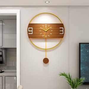 <strong>Clocks</strong> Metal Wood Wall <strong>Clock</strong> Modern Design Farmhouse Decor Wall Decorations Living Room Wall Watch <strong>Vintage</strong> - Product Image 3