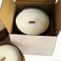 Bougie en coquille de noix de coco, cire de soja naturelle, bougies parfumées avec mèche en bois, bougie d'aromathérapie faite à la main, logo personnalisé en gros