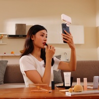 Lampe annulaire LED portable rechargeable 1000 mAh pour téléphone, tablette, mini éclairage pour selfie et vlog