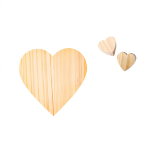 Tavoletta di Legno a Forma di Cuore Ilan 14x0,5 Cm per Decorazioni Artigianali, Set da 12 Pezzi - Product Image 1