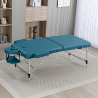 Mesa de Masaje Plegable Portátil con Marco de Aluminio, Espuma de Alta Densidad, Diseño Ajustable de 2 Pliegues, Accesorios Completos, 2 Años de Garantía