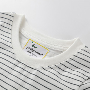 Chemises à manches longues pour garçons en bas âge, design rayé gris, vêtements en coton pour garçons, tenue pour enfants, t-shirts pour le printemps et l'automne - Product Image 3