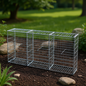 Panier gabion en acier galvanisé 78,7x11,8x39,4 pouces pour la décoration extérieure du jardin - Product Image 2