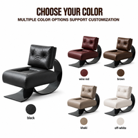 Fauteuil de salon ergonomique minimaliste en cuir véritable fait main, design queue de poisson, luxe léger, noir pêche, pour salle à manger, extérieur et salon