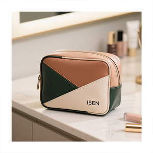 Bolsas de Cosméticos de Viaje con Cierre de Cuero PU <span class=keywords><strong>ISEN</strong></span>, Bolsa de Maquillaje Portátil, Bolsa para Productos de Cuidado de la Piel, Resistente al Agua, Gran Capacidad - Product Image 3