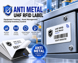 <b>Printable</b> Anti Metal UHF <b>RFID</b> <b>Label</b> for Equipment Tracking Fixed Asset Management and Industrial Inventory Control - Product Image 1