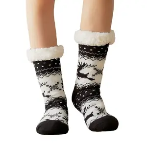 Comfortable Fuzzy Cute Socks Women Girls Christmas Fleece Socks Winter Warm Thick Home Socks