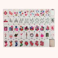 Ensemble de Mahjong américain en acrylique sur le thème de Noël, 160 tuiles, décoration de vacances d'hiver, logo personnalisé, vente en gros, prêt à expédier, cadeau en stock