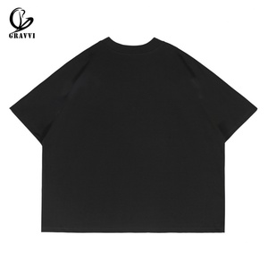 เสื้อยืดสตรีทแวร์ GRAVVI ทรงโอเวอร์ไซส์ สไตล์วินเทจ พังก์ ฮิปฮอป สำหรับฤดูร้อน สีดำ เสื้อยืดผู้ชาย ผ้าฝ้าย 100% เนื้อกำมะหยี่ แห้งเร็ว ไม่ยับ - Product Image 2