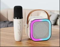 2024 nouveau haut-parleur karaoké populaire de haute qualité sonore avec microphone sans fil Double pour la fête de famille