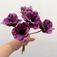 Fleur de pavot artificielle miniature en PU, réaliste au toucher, accessoire de photographie pour mariage et décoration intérieure