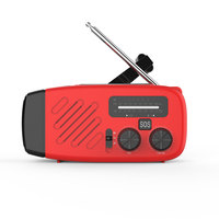 Radio d'urgence portable NOAA WB AM/FM avec haut-parleur Bluetooth, solaire, manivelle, lampe de poche et fonction SOS pour kit de survie domestique