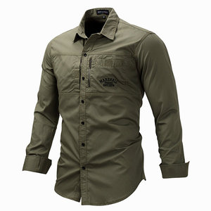 Camisas de Vestir de Algodón 100% para Hombre, Nuevas, de Verano, Casuales, Elegantes, Transpirables, para Exteriores, con Bolsillos en el Pecho y Cremallera Decorativa - Product Image 1