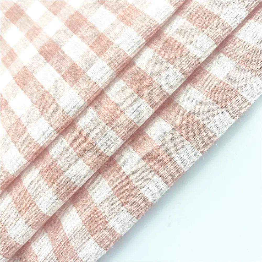 Tejido Cuadros Fast shipment 40S 105gsm gingham check fabric 100% cotton tartan design yarn dyed fabric for clothing