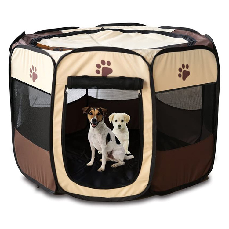 Valla Portátil Plegable Para Perros Y Gatos | Corralito De Tela Oxford 600D, 8 Paneles | Para Interior, Exterior, Viajes, Camping | Incluye Bolsa De Transporte
