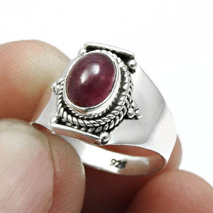 Belle pierre précieuse de tourmaline naturelle faite à la main en argent sterling 925 bagues personnalisées bijoux fins bagues éternité vermeil OEM - Product Image 1