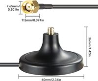 Antenne WiFi 4G LTE à base magnétique avec câble d'extension mâle de 3 m en caoutchouc, fréquence 698-2700 MHz, gain 7 dBi