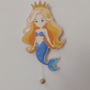 Decoración de pared de madera de sirena con luz LED, luz de pared para guardería, regalo para niñas, luz decorativa de dibujos animados para decoración de pared de habitación de niños - Product Image 4