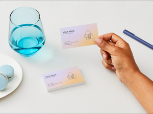 Promo Grosir Harga Pabrik Kartu Kertas Gradasi Ungu 90mm x 54mm Cetak Nama Merek LOGO Kartu Nama Bisnis Sesuai Pesanan - Product Image 4