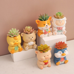 P220 vendita calda simpatici animaletti in resina vetrata vaso piccolo da tavolo per uso domestico - Product Image 1