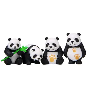 4 Designs Cartoon Panda Mikro Landschaft PVC Handwerk nach Hause chinesische Puppen Garten Ornamente 4,8 cm