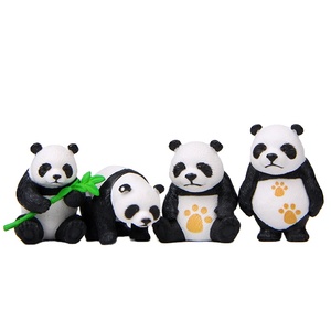 4 Designs Cartoon Panda Micro Landscape PVC Crafts Home Chinese Dolls Gardening Ornaments 4.8cm