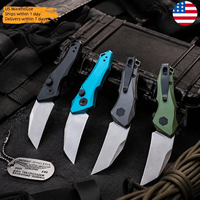 Couteau de poche pliable classique de chasse de qualité supérieure KS7350, couteau utilitaire tactique avec manche en alliage d'aluminium usiné CNC