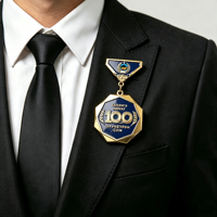 Ensemble de médailles personnalisées pour récompenses d'entreprise, badge de reconnaissance professionnelle en émail dur avec ruban pour les cadeaux de réunion annuelle des employés