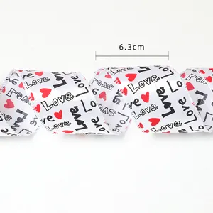 Özel baskılı Logo şerit aşk kalp kablolu sevgililer günü şerit hediye şerit