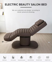 Lit de beauté hydraulique électrique réglable de luxe avec extension incurvée, personnalisé pour salon