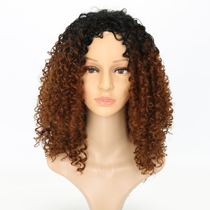 Parrucche per il Commercio Estero Europeo e Americano, Piccoli Ricci Africani, Colore Naturale, Fibra Sintetica Resistente al Calore, Densità 180% - Product Image 2