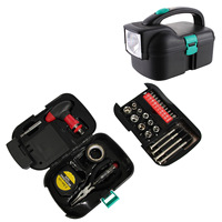 Douille de mèche extérieure, mini batterie led professionnelle, lampe de poche, boîte à usage domestique, kit d'outils manuels de réparation 9-29 pièces