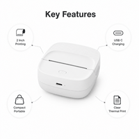 Printer Thermal Mini Saku 203DPI Bluetooth Pembuat Stiker untuk Catatan Belajar dan Jurnal