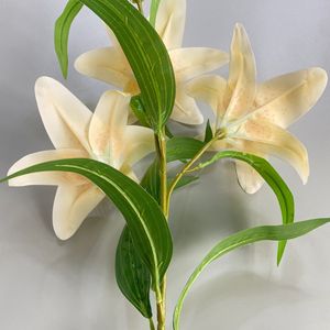 Lys artificiels à branche unique, haute simulation, pour décoration de mariage et de maison, blanc, rose, orange, bleu, violet, rouge rosé, champagne - Product Image 4