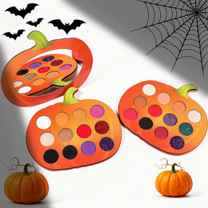Palette d'ombres à paupières duochrome mate et chatoyante avec logo personnalisé Palette d'ombres à paupières en forme de citrouille pour <span class=keywords><strong>Halloween</strong></span> <span class=keywords><strong>maquillage</strong></span> hautement pigmenté - Product Image 4