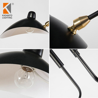 Style nordique Serge Mouille 2 bras lustre lampe plafonnier de taille moyenne avec 2 têtes