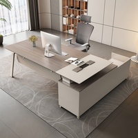 Meilleur Prix Table de Direction Moderne de Luxe Extensible en L de 2,4 m, Écologique, Montage Facile, Panneau en Bois pour Bureau Commercial