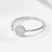 Peishang personalizado Open gap blanco ZIRCON PAV cristales cara feliz moda ajustable dedo 925 anillo de plata para mujer J