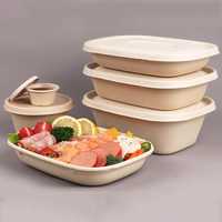 Conteneur alimentaire biodégradable en bagasse de canne à sucre, boîte à lunch en pulpe pour emporter, emballage compostable écologique